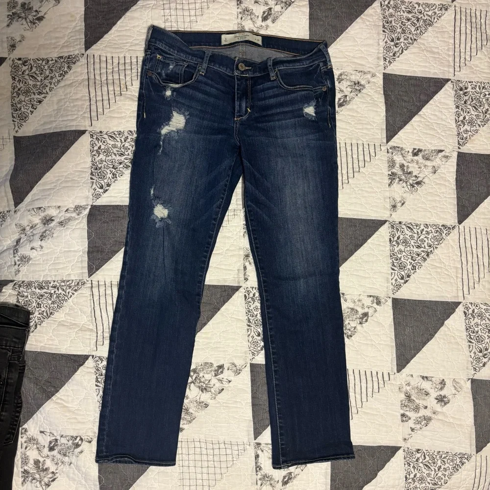 Abercrombie & Fitch Dark Blue Straight Leg Jeans - Picture 8 of 8